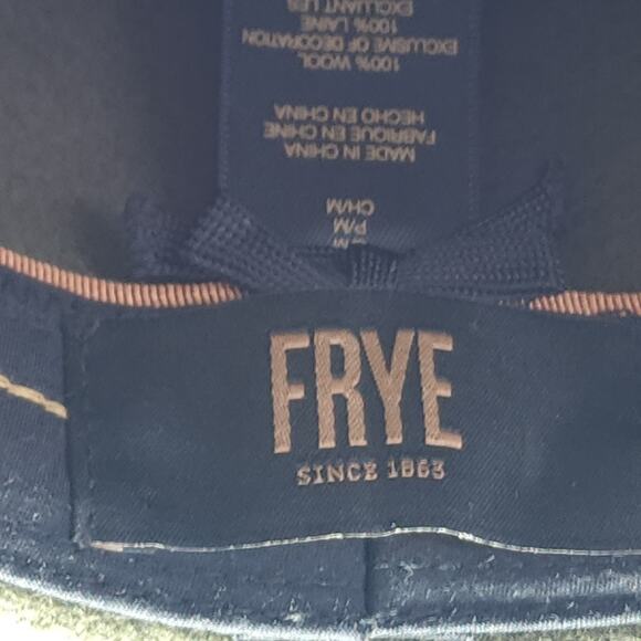 Frye Women\'s Medium Green 100% Wool Felt Brown Leather belt Fedora Hat main image 8